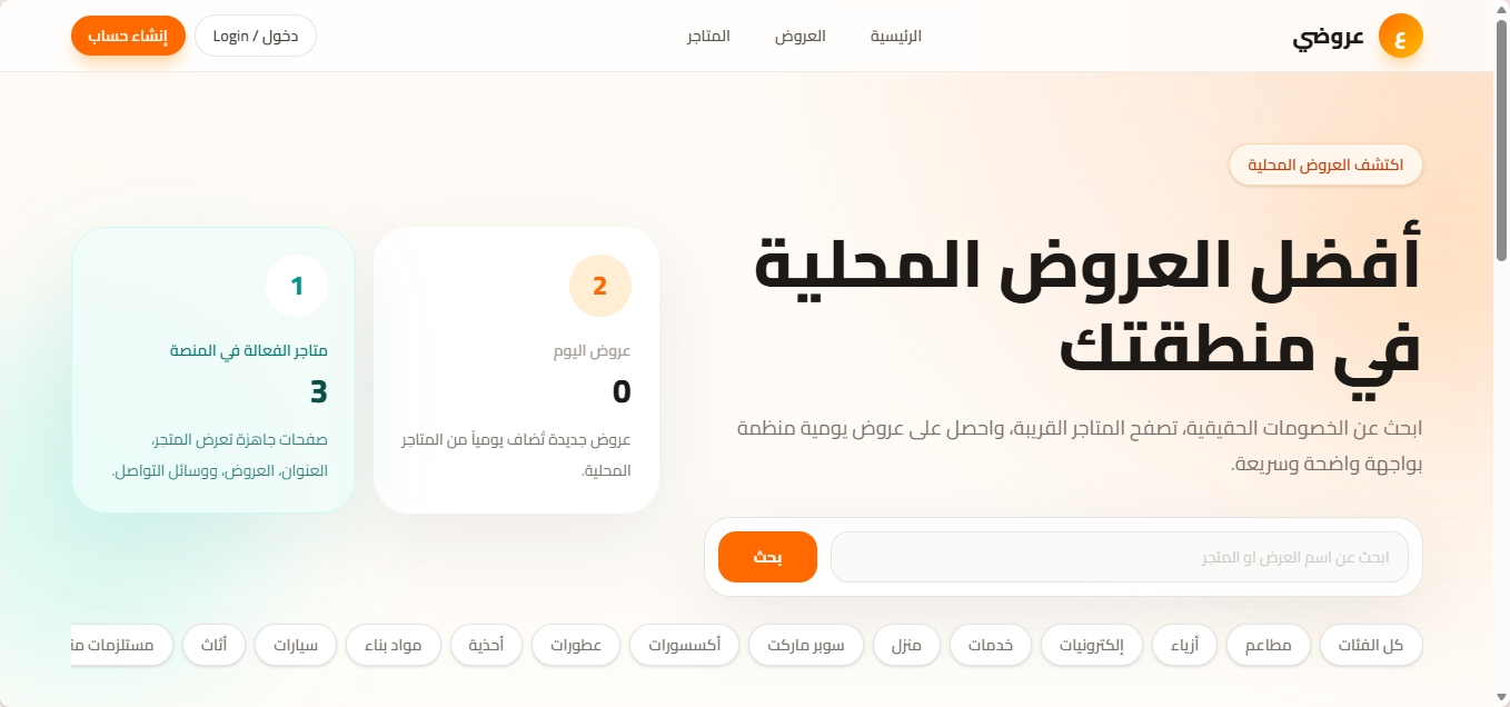 منصة تساعد في ايصال عروض المتجار الى الاشخاص القريبن